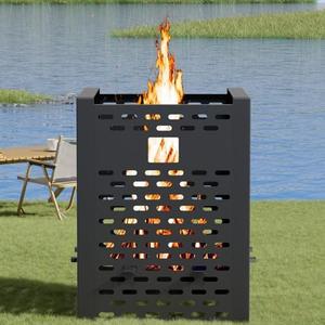 MOOFI 64 Gallon Burn Barrel for Burning Trash Outside Garden Waste Incinerator - Heavy Duty Burn Cage Used to Burn Wood, Yard Debris, Paper, Wood, Leaf, and Cardboard - Bonfire