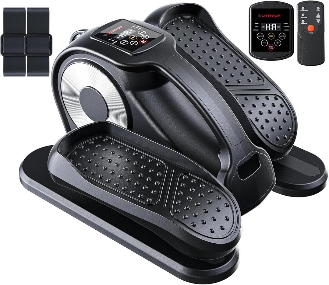 UTRYUP Under Desk Elliptical Machine, Electric Elliptical Machine While Sitting for Seniors with Remote Control, 12-Speed Adjustable & Quiet Operation, Compact Pedal Exerciser for Home or Office Use (Black)