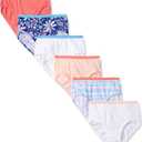 Hanes Girls' and Toddler Underwear, Cotton Knit Tagless, Hipster, and Bikini Panties, Multipack Briefs-Assorted-6 Pack, 6