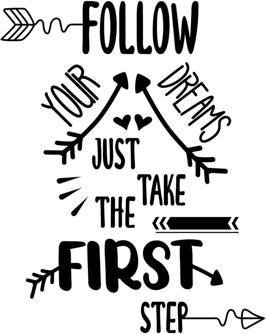 Joyful Adventure Wall Decal Follow Your Dreams Cute Arrow Designs with Quote Size: 24 Inch X 30 Inch