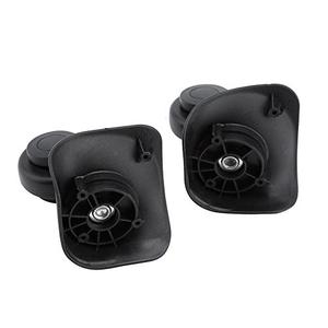 Alomejor 2Pcs Luggage Suitcase Wheel Replacement, Swivel Wheels, Black, Plastic, Easy Install/Remove, Round 4 Hole Design