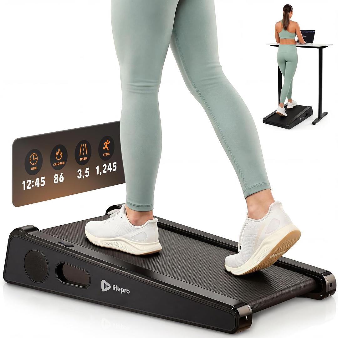 LifePro PacerMini Compact Walking Pad Treadmill with Incline Under Desk Walking Treadmill for Home Mini Apartment & Office Portable Low Profile Quiet Electric with Remote Control & LED Display