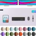 Aothia Large PU Leather Desk Pad Protector  Non-Slip Mouse Pad & Writing Mat for Office/Home, Waterproof, Easy to Clean (48" x 17", Soft Lavender)