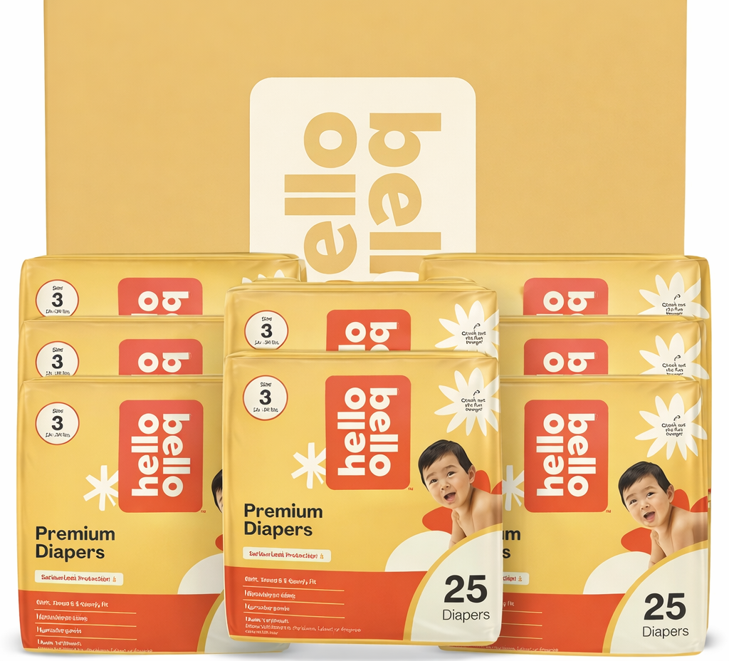 Hello Bello Diapers, Size 3 (14-24 lbs) Wild Cats, 150 Count Value Pack of Premium Disposable Baby Diapers, Hypoallergenic with Soft, Cloth-Like Feel