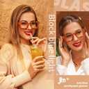 JM 3 Pack Square Reading Glasses for Women Men, Oversized Rectangle Spring Hinge Readers Blue Light Blocking