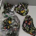 pickyNproud 8Pcs Patio Cushion Covers Stretch Outdoor Couch Cushions Slipcovers Replacement Washable Furniture Protector with Elastic Bottom Sofa Chair Seat Cover, Black Flower