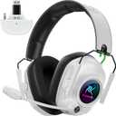 Wireless Gaming Headset with Noise Canceling Mic for Xbox Series X|S, Xbox One, PC, PS5, PS4, Mac, Switch, 2.4 GHz Wireless & Bluetooth 5.4 Gaming Headphones, 50Hr Battery, 50mm Drivers(White)