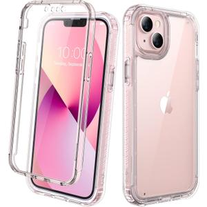 Diaclara Designed for iPhone 13 Case, Full Body Rugged Protection with Built-in Touch Sensitive Screen Protector, Soft TPU Bumper Case for iPhone 13 6.1" (Crystal Clear)