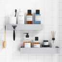 Kitsure X-Large Shower Caddy - 2 Pack Adhesive Shower Organizer, Rustproof Metal Shelves, No-Drill Bathroom Organizers and Storage, Silver