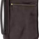 Leather Bible Cover Case - Premium Bible Cover for Men Featuring Soft Suede Lining & Multiple Pockets - Secure Carry Handle & Bookmark Ribbon - Essential Mens Bible Case for Daily Devotion