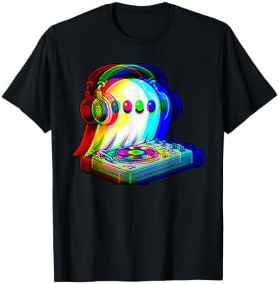 House Music Ghost Halloween Techno Rave Halloween Party T-Shirt Kids Size S