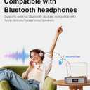 Retro CD Player with 3.5 mm Stereo Amplifier, Desktop CD Player Bluetooth for Home, Built-in Speakers/Headphone Jack/AUX/USB/LCD Screen Display with Remote Controls-Brown
