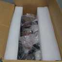 Black Wall Sconces Set of Two, HWH Modern Wall Light Fixtures Indoor Wall Lamp Up and Down, Matte Black Finish with Frosted Milk White Striped Glass Shade, 5HZG97B2W2PK BK