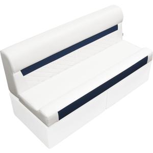 Wise DLX106-1904 DLX Series 55" Pontoon Bench Cushion Set - White/Mariner Blue