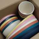 18pcs Wheat Straw Dinnerware Sets, Unbreakable dish Set Reusable Plates, Bowls, and Cups Set dishes Dishwasher Microwave Safe for Kitchen Outdoor Travel Camping (Macron Color)