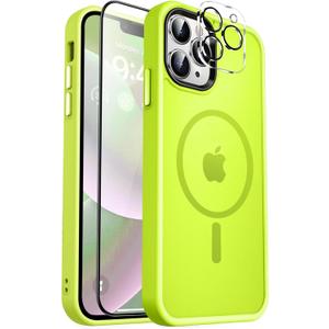 MOCCA Strong Magnetic for iPhone 12 Pro Max Case, [Compatible with Magsafe][Glass Screen Protector+Camera Lens Protector] Slim Shockproof Cover Phone Case for iPhone 12 Pro Max 6.7", Green