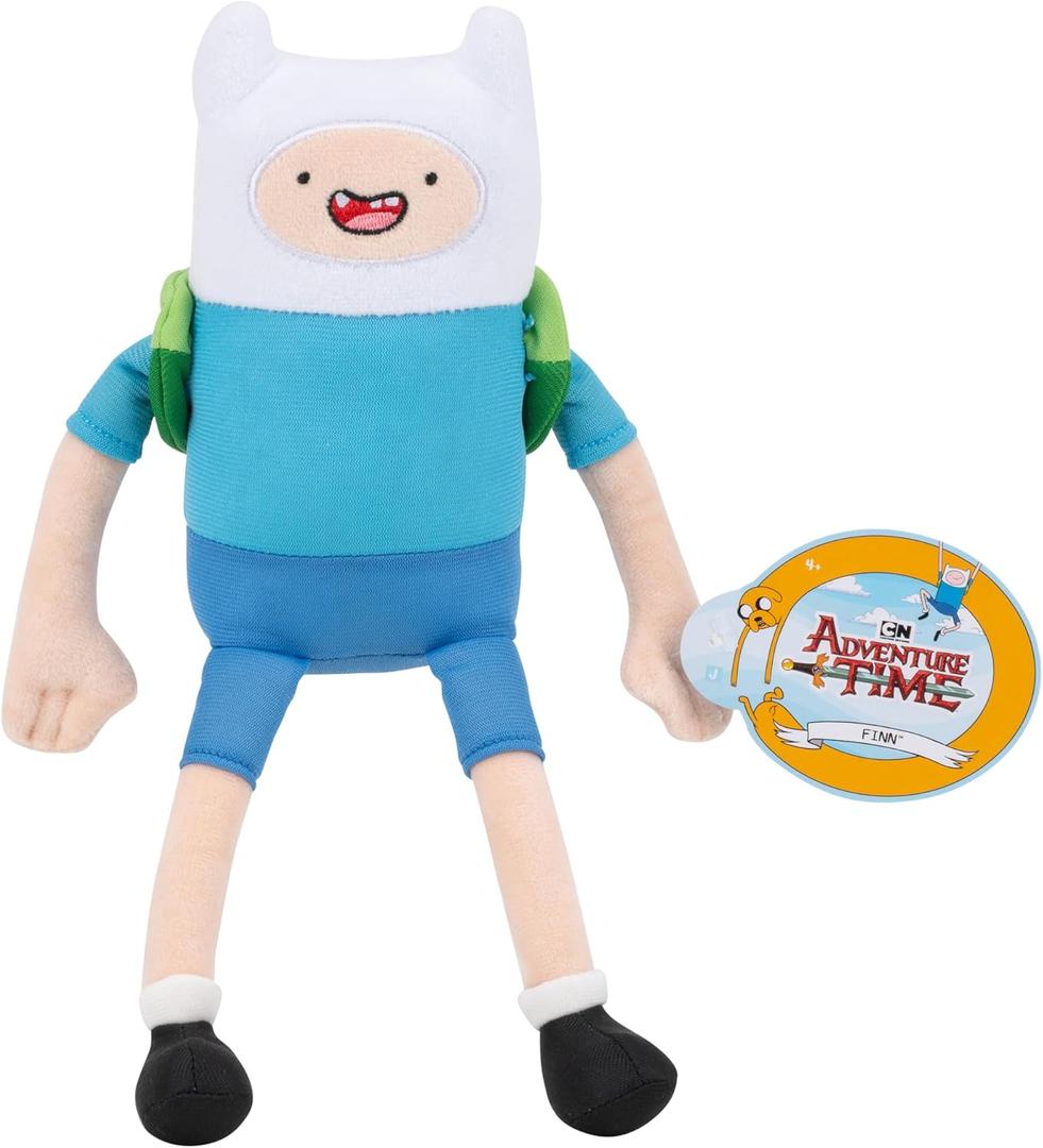 Jazwares Warner Bros. Discovery 8-Inch Finn Plush from Adventure Time - Super-Soft and Huggable Plush Toy - Official Licensed Plush - for All Ages