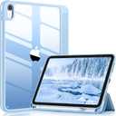 Wenlaty Compatible with iPad (A16) 11th Generation Case 11 Inch 2025, for iPad 10th Generation Case 10.9 Inch 2022 with Pencil Holder, Trifold Stand Protective Clear Back, Auto Wake/Sleep, Sky Blue