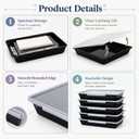 12 Pack Flat Storage Paper Tray with Clear Latching Lids, Black
Durable Plastic, Letter Size, Stackable Flat Trays Bins for Classroom, Library,School, Teacher, Arts Crafts use