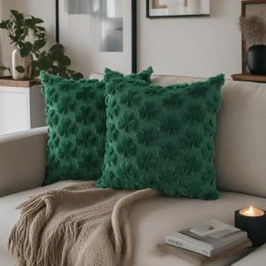Patrick's Day Pillowcases Set of 2 -Green Shamrock Print Soft Plush Sofa Pillow Covers for Living Room Sofa Cushion, Bedroom Cuddle- Holiday Home Decor (18x18 inches) 