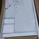 Kitchen Island with Storage 54" Large Rolling Kitchen Island Cart On Wheels 2 Cabinets 2 Drawers,Spice Towl Rack Mobile Kitchen Table White (No Drop Leaf)