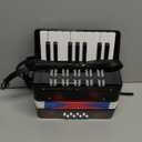 Accordion, 17 Keys Piano Accordion for Kids Students 8 Bass with Straps for Beginners Student Educational Musical Instrument (Black)