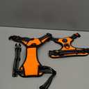 PHOEPET Reflective Dog Harness Large Breed Adjustable No Pull Vest with with Handle 2 Metal Rings 3 Buckles [Easy to Put on & Take Off](L, Orange)