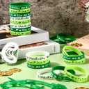 St. Patrick's Day Silicone Bracelet Green Shamrock Rubber Wristbands Bracelets Lucky Clover Silicone Bracelets for Irish Party Favor Supplies Decorations Gifts, 40 Pcs
