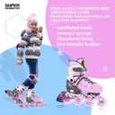 SUPER YOUNGSTER Adjustable Inline Skates for Boys Girls Ages 4-12 with Light Up Wheels, Roller Skates Blades for Youth Kids Indoor & Outdoor Beginners, size US Medium