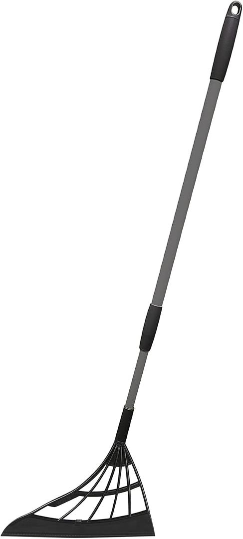 Original Broombi - All-Surface Silicone Broom, Squeegee, Pet Hair Remover - Smart Broom for Indoor Cleaning - Cleans Glass, Fine Dust, Hair, Liquids - for Smooth Floors, Rugs, Windows (Black)