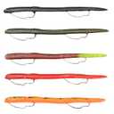 DeLong Lures 10" Pre-Rigged Weedless Swim Bait – Twister Tail Soft Plastic Bass Fishing Lure, Motor Oil, Durable Freshwater Bait, 5-Pack, Made in USA