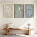Anyzal Extra Large Boho Botanical Framed Wall Art 24x36 Inch Farmhouse Floral Painting Modern Minimalist Artwork for Living Room Bedroom Dining Room Set of 3