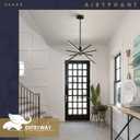Black LED Chandelier for Dining Room, 27.76in Dimmable 4-Lights Modern Ceiling Pendant Light Fixture for Kitchen Living Room Entry Foyer 3000K/4000K/5000K 24W