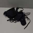 Women Two Piece Thong Bikini Set Sexy Halter Triangle Swimsuit String Brazilian Bathing Suits (Medium, Black)