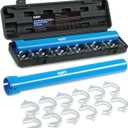 Orion Motor Tech Inner Tie Rod Removal Tool Kit, Inner Tie Rod Tool for Tie Rod Removal and Installation, Master Inner Tie Rod Tool Set with 12 Crowfoot Adapters 1/2 Inch Drive Tube (Blue)