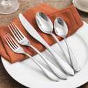 KINGSTONE 40-Piece Silverware Set for 8,18/10 Premium Stainless Steel Flatware Set, for Home, Restaurant, Wedding and Party Use, Mirror-Polished Cutlery Set, Dishwasher Safe