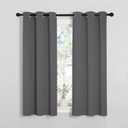 NICETOWN Bedroom Curtains Blackout Drapery Panels, Three Pass Microfiber Thermal Insulated Solid Ring Top Blackout Window Curtains/Drapes (Two Panels, 34 x 54 inches, Gray)