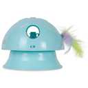 Catstages 2-in-1 Dart N’ Dash Electronic Feather Cat Toy, Motion-Activated, Ball Track Add-On, Blue