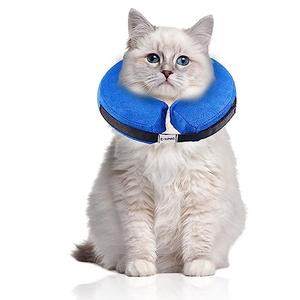 E-KOMG Dog Cone After Surgery, Protective Inflatable Collar, Blow Up Dog Collar, Pet Recovery Collar for Dogs and Cats Soft (X-Large (18" and up), Blue)