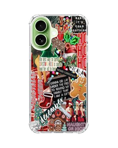 Liehad Winter Collage Christmas Phone Case for iPhone 17, Cute Christmas Festival Phone Cover, Soft Trendy TPU Cover Case