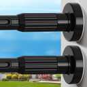2Pack Black Extra Long Tension Rod 41-165inch Heavy Duty Tension Curtain Rods no Drilling Outdoor Curtain Rod for Patio,Windows,Diameter 1.26inch