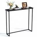 Faesun 33.5 Inch Behind Couch Table, Vacuum Forming Narrow Console Table, Thin Sofa Side Display Table, for Living Room, Bedroom, Black