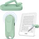 DATAFY [Case-Friendly] Page Turner for Kindle Paperwhite Oasis Kobo eReaders, Camera Camcorder Remote Controls, Page Turner Clicker for ipad Tablets Reading Novels with Wrist Strap Storage Bag Green