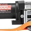 VEVOR 3000 lbs Electric Winch, 12V DC ATV/UTV Winch with 3/16 in x 39.4 ft Steel Wire Rope & Wired Remote Control, IP55 Waterproof, Aluminum Housing Fairlead Mount Plate for Towing ATV, Black