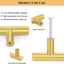 Plustool 30Pack 3''Hole Centers Gold Cabinet Handles-Brushed Brass Cabinet Pulls Gold Dresser Drawer Pulls-Stainless Steel Door Hardware for Kitchen Bathroom Bedroom Furniture-5''Overall Length