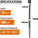 14 inch Black Large Zip Ties Heavy Duty (100 Pack), 2025 New Patented Design, 300 LBS Tensile Strength, Self-Locking Nylon PA66 Cable Ties for Indoor and Outdoor Use