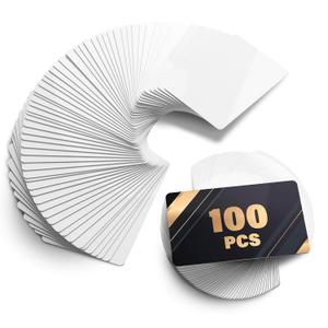 100 Pcs Metal Sublimation Blanks Double-Sided Sublimation Business Card Blanks for Printing of Logos, Nameplates, and Custom Gifts Smooth Finish Ultra-Thin Aluminum Alloy Cards in Pearl Color