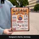2 x LANOLU Garage Signs GARAGE RULES Vintage Sign for Garage, Man Cave Garage Metal Signs, Dad Garage Decor, Funny Mechanic Signs for Men, Shop Decor 12x16"