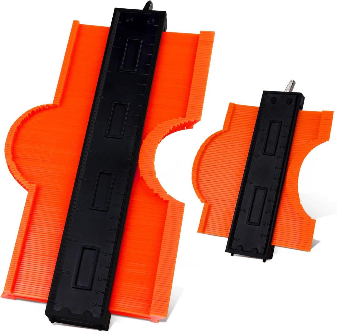 2Pack Contour Gauge Tool (12+5Inch) with Adjustable LockFathers Day GiftsSuper Gauge Shape and Outline Angle Measuring tool to Copy Angles and Odd ShapesTile Flooring, Woodworking Tools