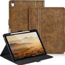 for iPad Air 11 Inch Case M4/M3/M2 (2026/2025/2024), Dark Brown | Slim Lightweight, Premium Vegan Leather Cover, Pencil Holder, Auto Sleep/Wake, Multi Viewing Angle, Typing Angle, Magnetic Clasp